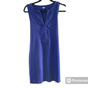 J. CREW Sleeveless Shift mini royal blue cotton dress M‎